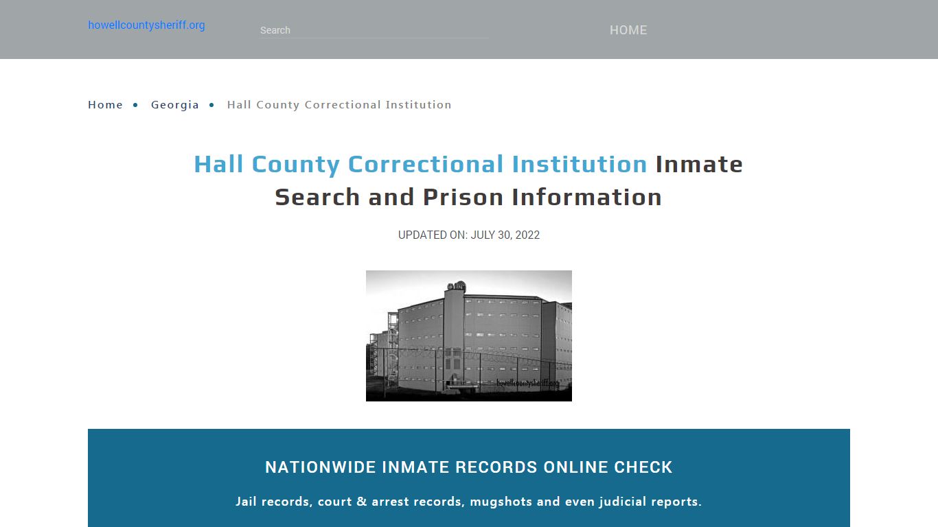 Hall County Correctional Institution Inmate Search, Visitation, Phone ...